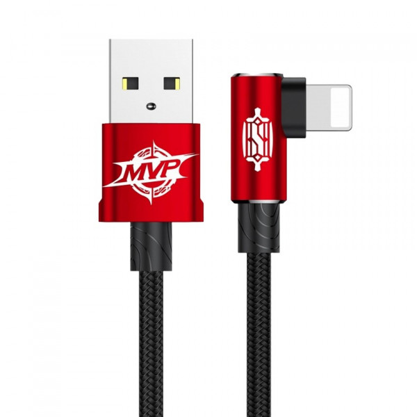 Фото - Кабель синхронизации данных Baseus MVP Elbow Type Cable USB For IP 2A 1m Red (CALMVP-09)