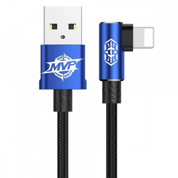 Фото - Кабель синхронизации данных Baseus MVP Elbow Type Cable USB For IP 1.5A 2m Blue (CALMVP-A03)