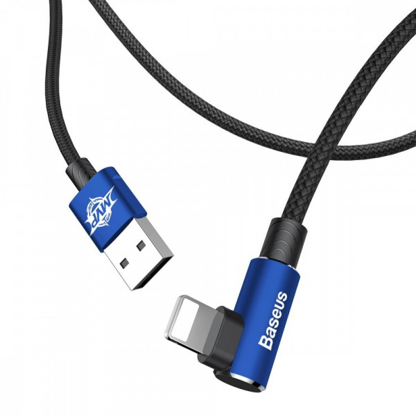 Фото - Кабель синхронизации данных Baseus MVP Elbow Type Cable USB For IP 1.5A 2m Blue (CALMVP-A03)