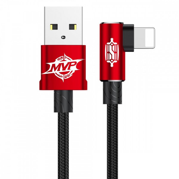 Фото - Кабель синхронизации данных Baseus MVP Elbow Type Cable USB For IP 1.5A 2m Red (CALMVP-A09)