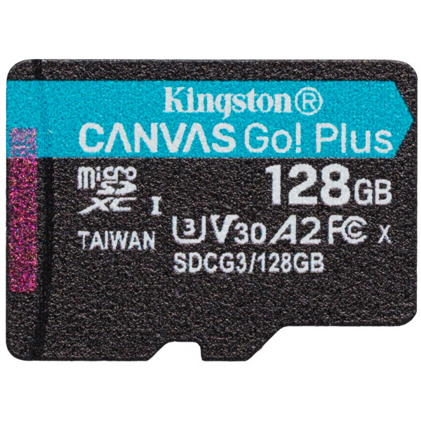 Фото - Карта памяти Kingston microSDXC 128GB C10 UHS-I U3 A2 Canvas Go Plus (SDCG3/128GBSP)