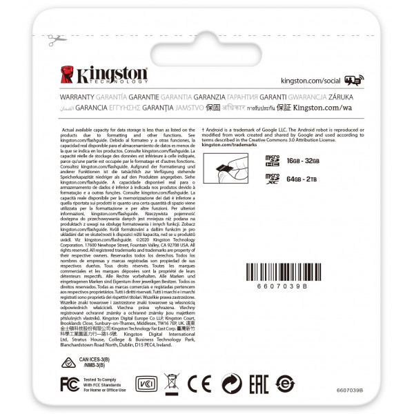 Фото - Карта памяти Kingston microSDXC 128GB C10 UHS-I U3 A2 Canvas Go Plus (SDCG3/128GBSP)