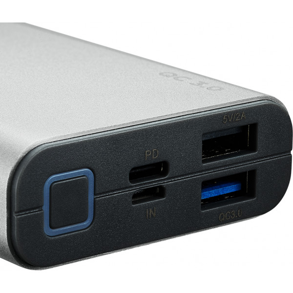 Фото - Батарея мобильная Canyon 10000mAh Silver QC3.0 (H2CNDTPBQC10S/CND-TPBQC10S)
