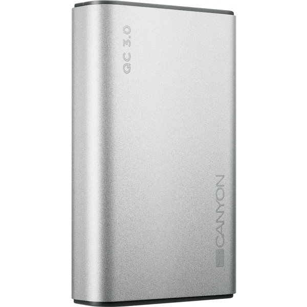 Фото - Батарея мобильная Canyon 10000mAh Silver QC3.0 (H2CNDTPBQC10S/CND-TPBQC10S)