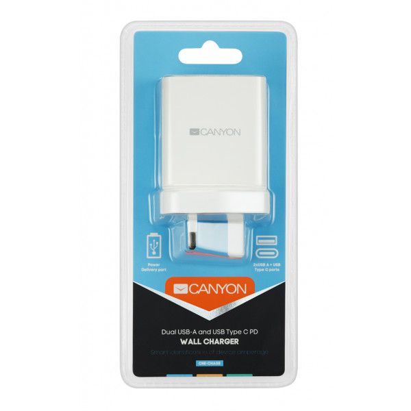 Фото - Сетевое зарядное устройство Canyon CNE-CHA08W