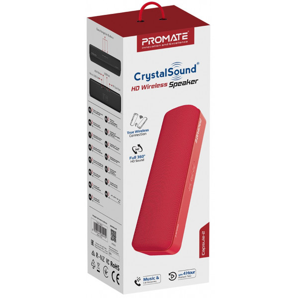Фото - Портативная акустика Promate Capsule-2.Red