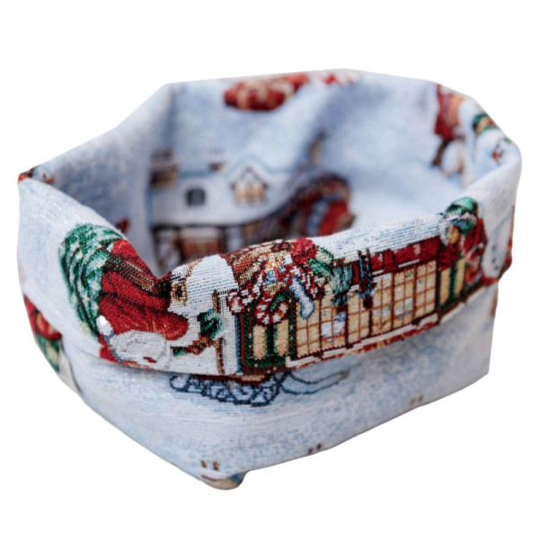 Фото - Хлебница Прованс Новогодняя гобеленовая Carousel 14х16х15 см (041781)