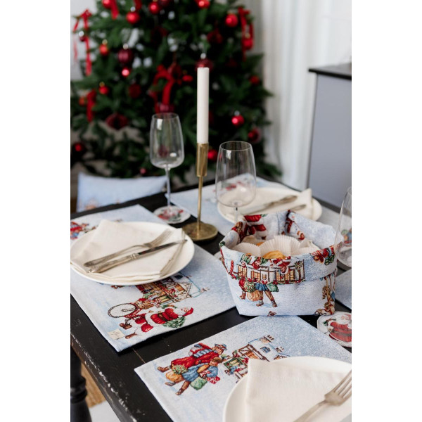 Фото - Хлебница Прованс Новогодняя гобеленовая Carousel 14х16х15 см (041781)