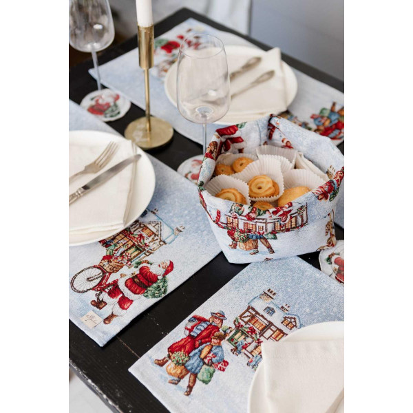 Фото - Хлебница Прованс Новогодняя гобеленовая Carousel 14х16х15 см (041781)