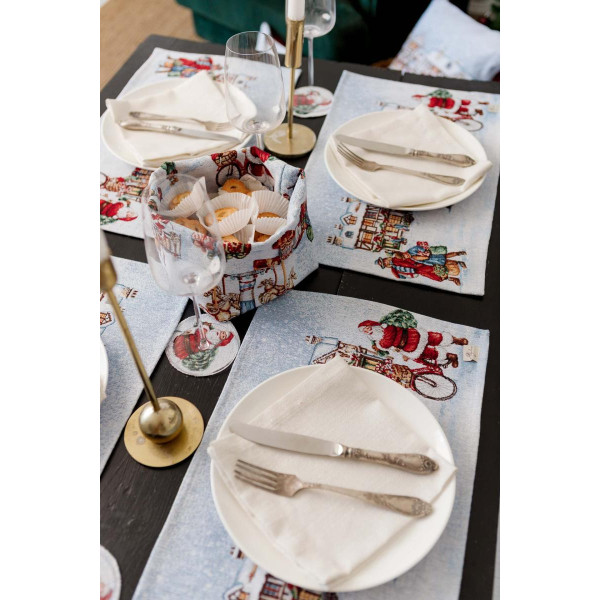 Фото - Хлебница Прованс Новогодняя гобеленовая Carousel 14х16х15 см (041781)