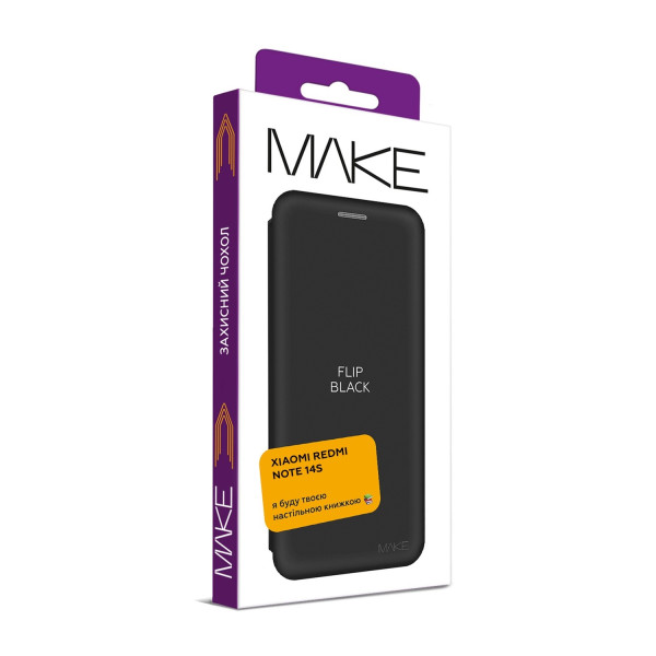 Фото - Чехол для смартфона MAKE Xiaomi Redmi Note 14S Flip Black (MCP-XRN14SBK)