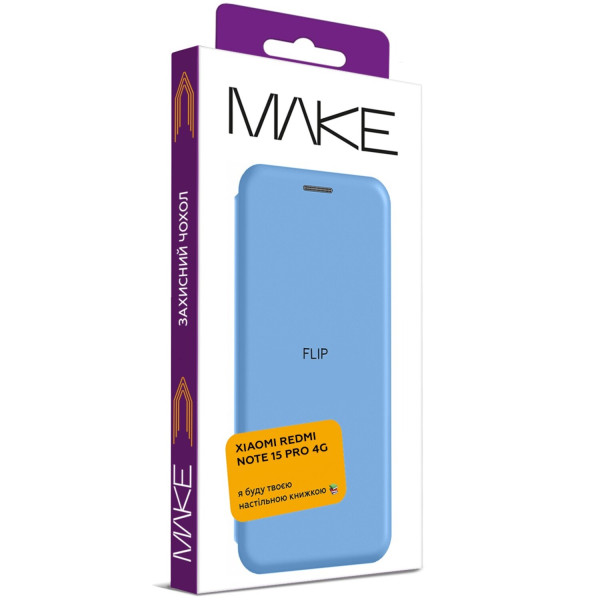 Фото - Чехол для смартфона MAKE Flip for Xiaomi Redmi Note 15 Pro, Glacier Blue 4G (MCP-XRN15PGB)