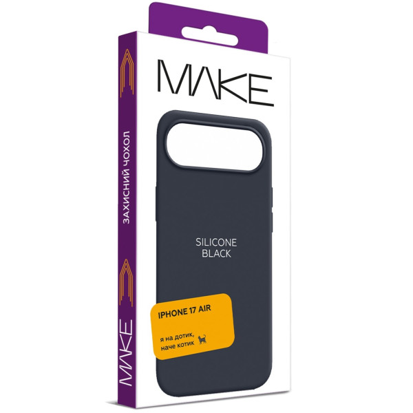 Фото - Чехол для смартфона MAKE Silicone for Apple iPhone 17 Air, Black (MCL-AI17ABK)