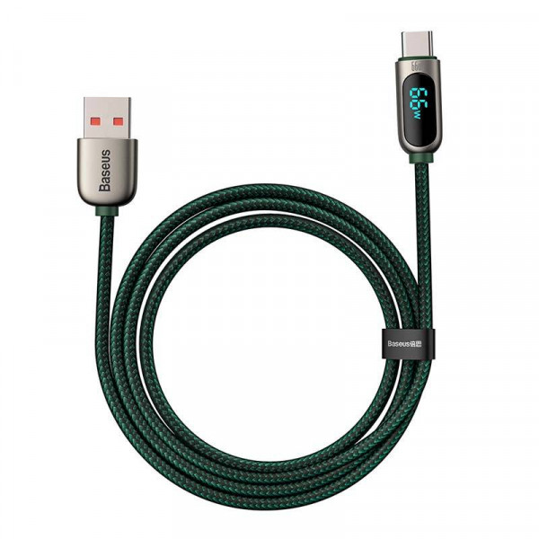 Фото - Кабель синхронизации данных Baseus Display Fast Charging Data Cable USB to Type-C 66W 1m Green (CASX020006)