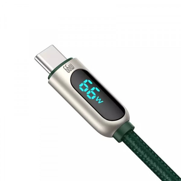 Фото - Кабель синхронизации данных Baseus Display Fast Charging Data Cable USB to Type-C 66W 1m Green (CASX020006)
