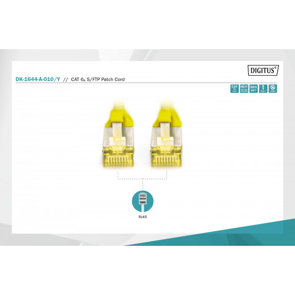Фото - Кабель патч-корд Digitus CAT 6a S-FTP 1m (DK-1644-A-010/Y)