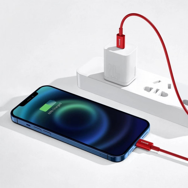 Фото - Кабель синхронизации данных Baseus Superior Series Fast Charging Type-C to Lightning PD 20W 2m Red (CATLYS-C09)