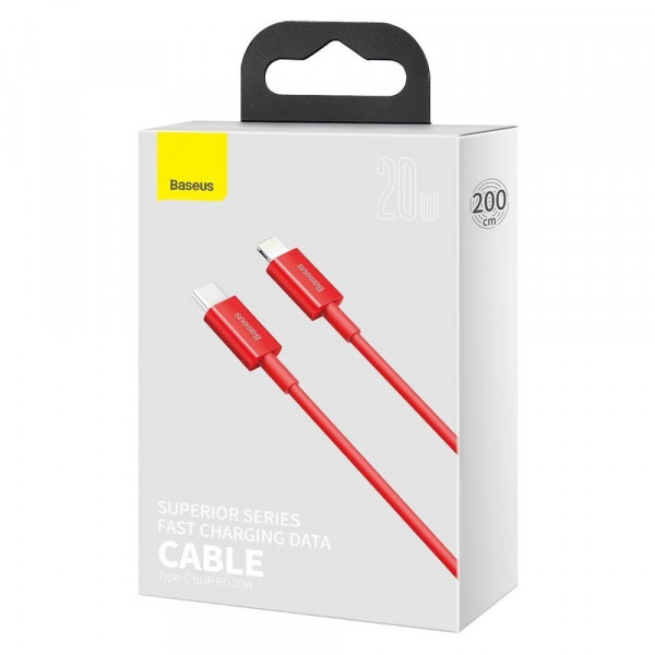 Фото - Кабель синхронизации данных Baseus Superior Series Fast Charging Type-C to Lightning PD 20W 2m Red (CATLYS-C09)