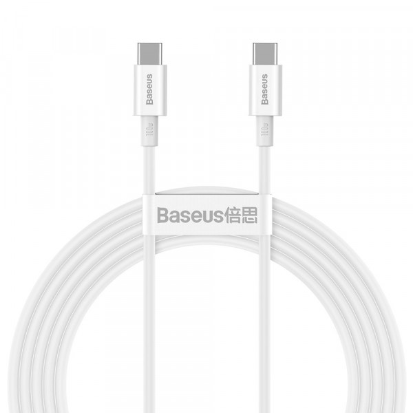 Фото - Кабель синхронизации данных Baseus Superior Series Fast Charging Data Cable Type-C to Type-C 100W 2m White (CATYS-C02)