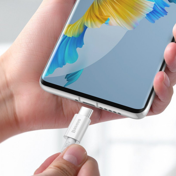 Фото - Кабель синхронизации данных Baseus Superior Series Fast Charging Data Cable Type-C to Type-C 100W 2m White (CATYS-C02)