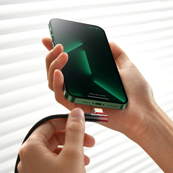 Фото - Кабель синхронизации данных Baseus MVP 2 Elbow-shaped Fast Charging Data Cable Type-C to iP 20W 1m Black/Red (CAVP000220)