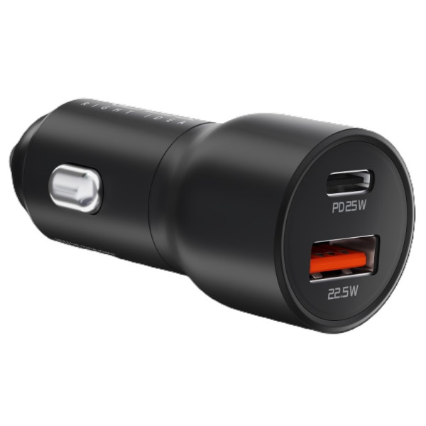 Фото - Автомобильное зарядное устройство Ridea QPow 1USB/1USB-C PD/QC 30W+Type-C to Lightning Black (RCC-30115)