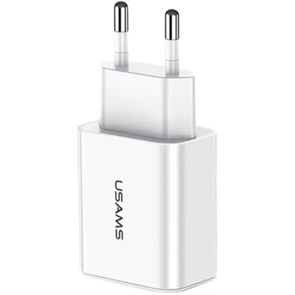 Фото - Сетевое зарядное устройство Usams US-CC075 T18 Single USB Travel Charger White (CC075TC01)
