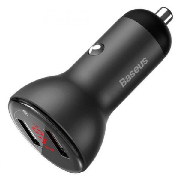 Фото - Автомобильное зарядное устройство Baseus Digital Display Dual SCP QC U+U 45W Gray (CCBX-B0G)
