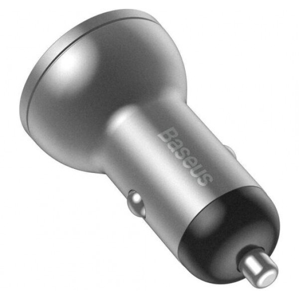 Фото - Автомобильное зарядное устройство Baseus Digital Display Dual SCP QC U+U 45W Silver (CCBX-B0S)