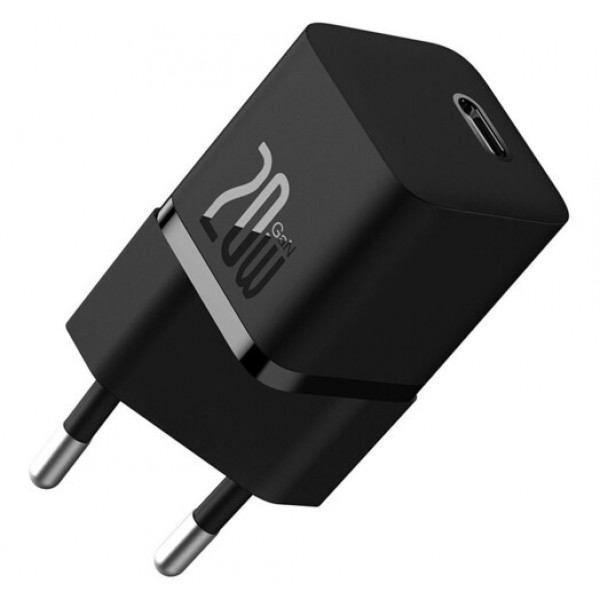Фото - Сетевое зарядное устройство Baseus GaN5 FC mini 1C 20W Black (CCGN050101)