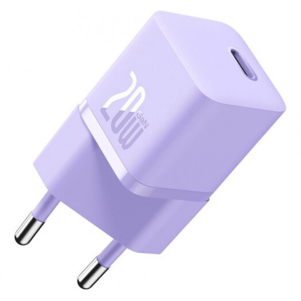 Фото - Сетевое зарядное устройство Baseus GaN5 FC mini 1C 20W Violet (CCGN050105)