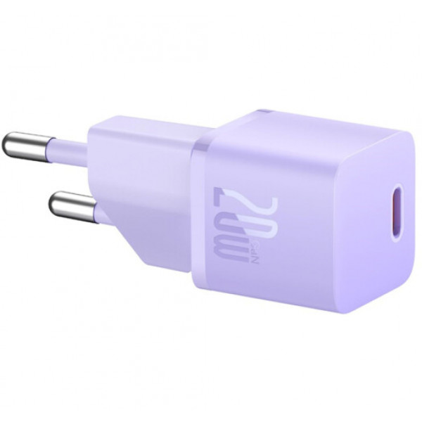 Фото - Сетевое зарядное устройство Baseus GaN5 FC mini 1C 20W Violet (CCGN050105)