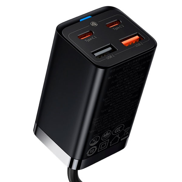 Фото - Сетевое зарядное устройство Baseus Fast Charger 2C+2U 65W Black (CCGP040101)