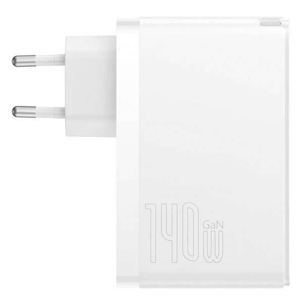 Фото - Сетевое зарядное устройство Baseus GaN5 Pro 140W 2 x Type-C + USB + Кабель Type-C - Type-C White (CCGP100202)