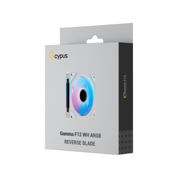 Фото - Корпусный вентилятор OCYPUS 120MM GAMMA F12 WH ARGB REVERSE BLADE (GAMMA-F12-WH1AM01X-GL)