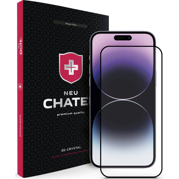 Фото - Защитное стекло для смартфона NEU Chatel Corning Gorilla Glass with Mesh for iPhone 14 Pro Front Black (+NEU3D14PLB)