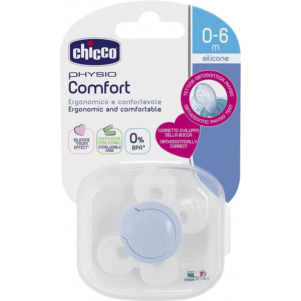 Фото - Ортодонтическая пустышка Chicco Physio Comfort мес 2 шт. Blue (74935.42.00.00)