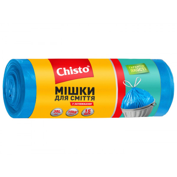 Фото - Пакет мусорный Chisto 35лх15 шт. с затяжкой (4823098408772)