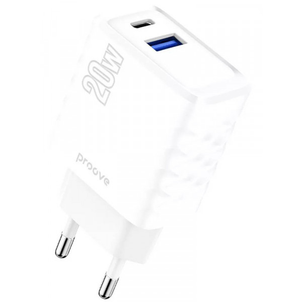Фото - Сетевое зарядное устройство Proove Surge 20W USB + Type-C White (WCSS20120002)
