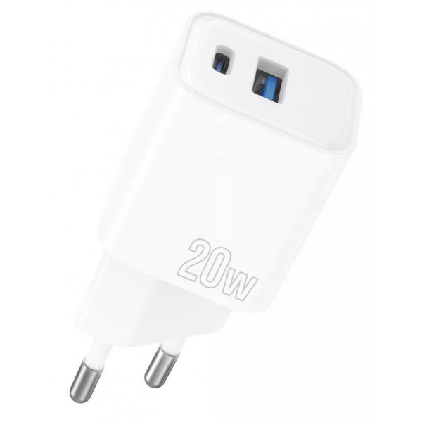 Фото - Сетевое зарядное устройство Proove Silicone Power Plus 20W (Type-C + USB) White