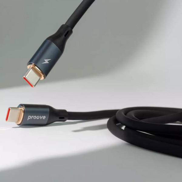 Фото - Кабель синхронизации данных Proove PowerFull Type-C to Type-C 100W (1m) black (CCPF11002201)