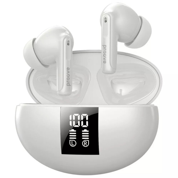 Фото - Наушники вкладыши беспроводные TWS Proove Thunder Buds SE TWS with ANC (APP) White (TWTBSE01AP02)