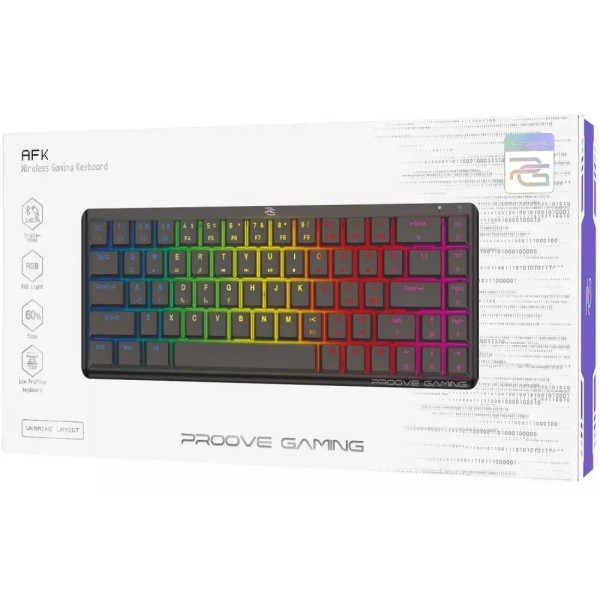 Фото - Клавиатура беспроводная игровая Proove Gaming AFK Ukraine Layout Black (WKAFK1022001)