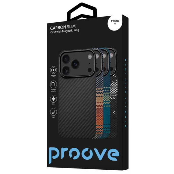 Фото - Чехол для смартфона Proove Carbon Slim with Magnetic Ring iPhone 17 Black (PCCSIP170002)