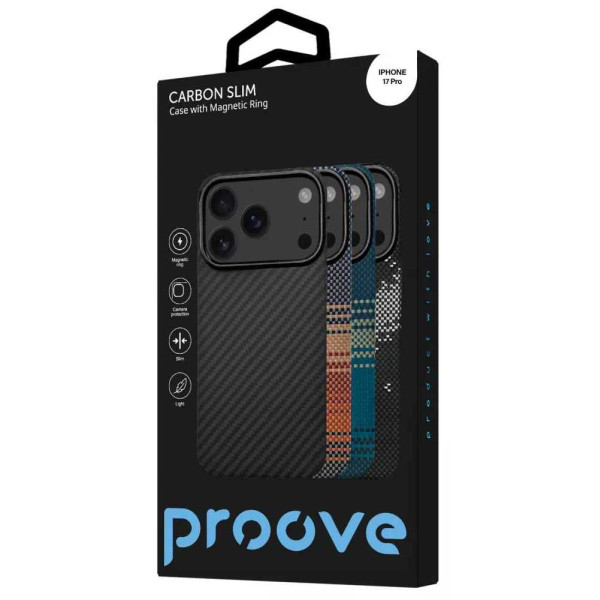 Фото - Чехол для смартфона Proove Carbon Slim with Magnetic Ring iPhone 17 Pro Black (PCCSIP17P002)