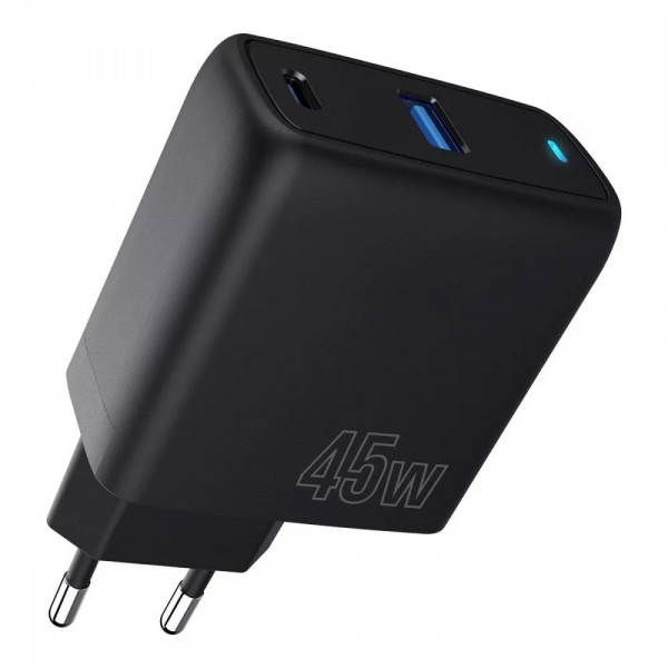 Фото - Сетевое зарядное устройство Proove Silicone Power 45W (Type-C + USB) Black