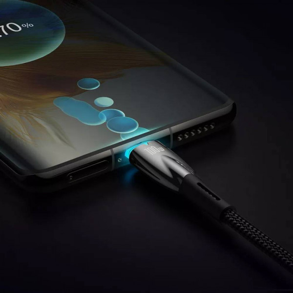 Фото - Кабель синхронизации данных Baseus Glimmer Series Fast Charging Type-C to Type-C 100W 1 m Black (CADH000701)