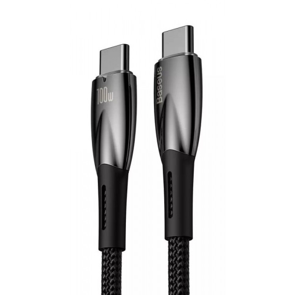Фото - Кабель синхронизации данных Baseus Glimmer Series Fast Charging Type-C to Type-C 100W 1 m Black (CADH000701)