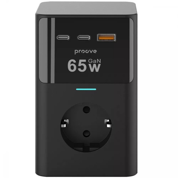 Фото - Сетевое зарядное устройство Proove Power Cube 65W (3xAC + 2xType-C + 1xUSB) 1.5m black (PSPC36801201)