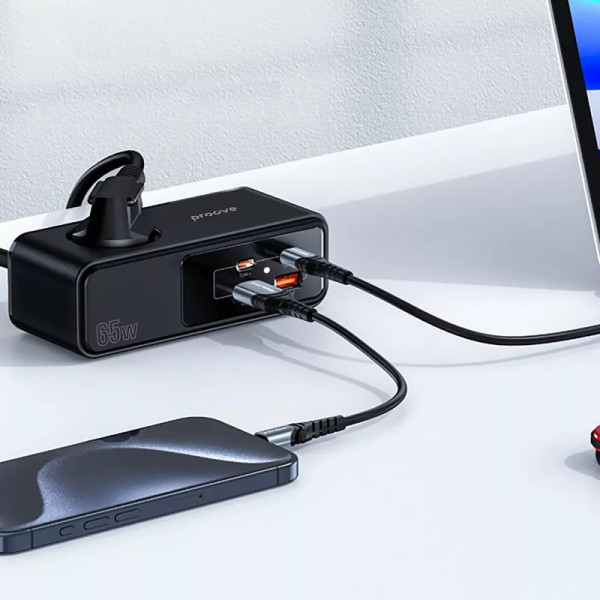 Фото - Сетевой фильтр Proove Homester Pro 65W (AC + 2xType-C + 2xUSB) 1.5m Black (PSHP25002201)